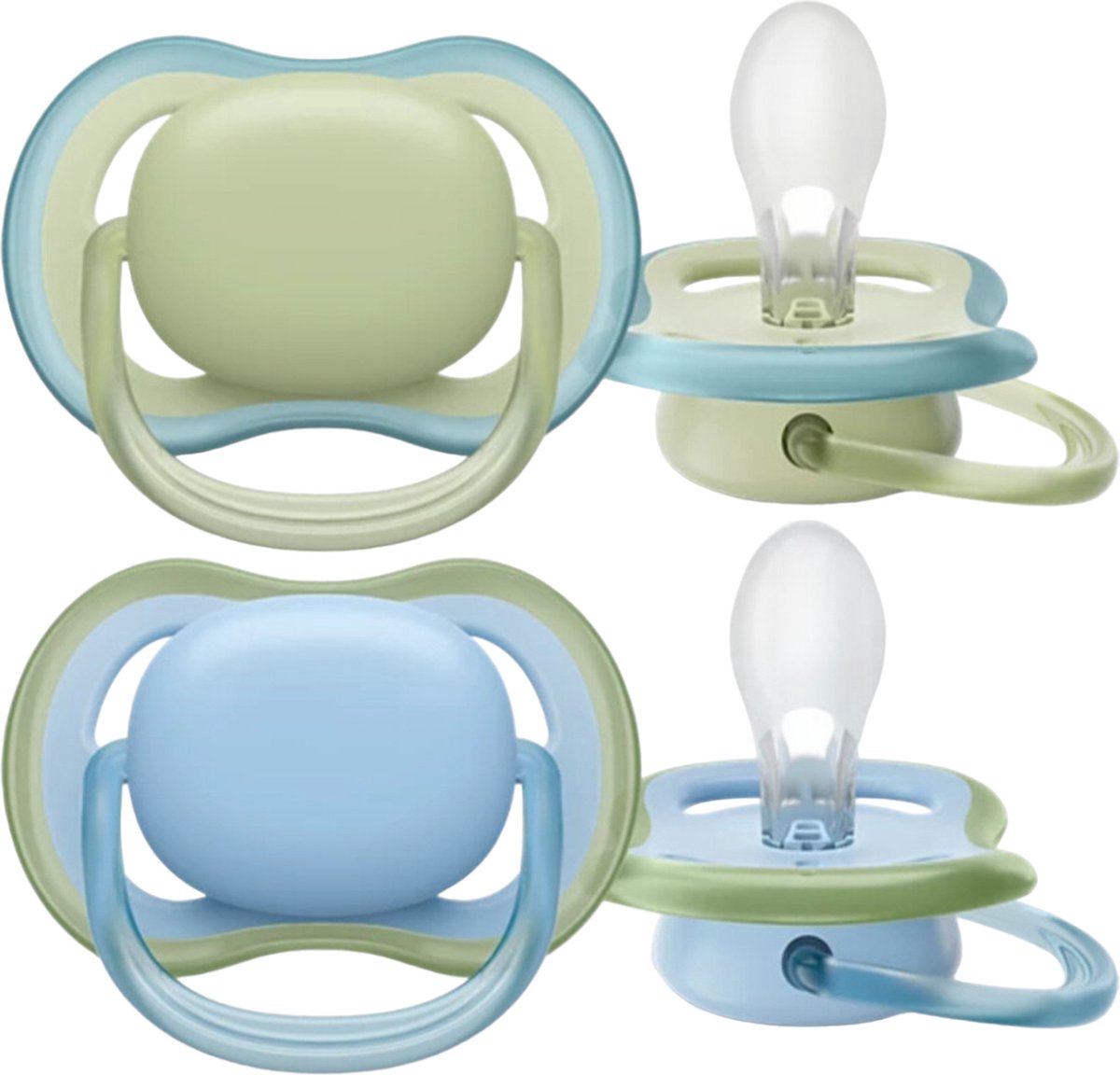 Goedkoopste Philips Avent Ultra Air Fopspeen 0-6 mnd Groen/Blauw 2 stuks - SCF085/21