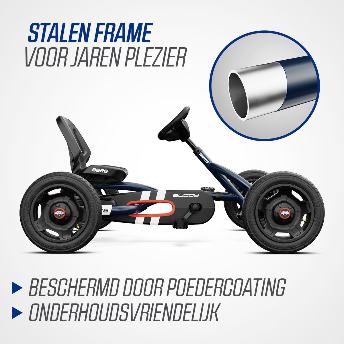 BERG Buddy Classic Blue Skelter - 3+ Jaar - Vrijloopautomaat - Verstelbare Stoel - Limited Edition - Blauw — afbeelding 7