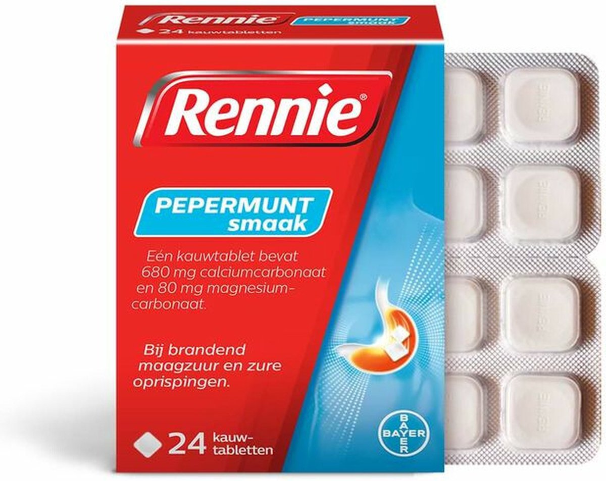 Goedkoopste Rennie Pepermunt Kauwtabletten - 3 x 24 tabletten