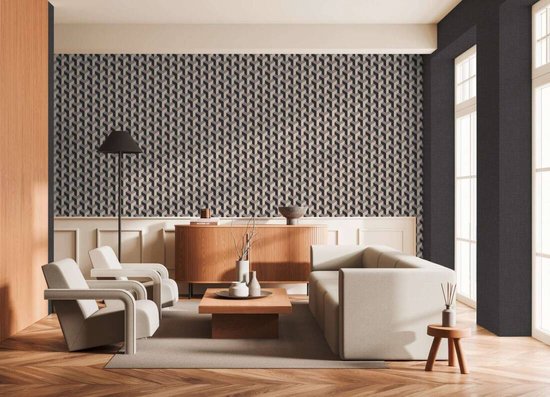 PAPIER PEINT RÉTRO | Geographic - Beige Zwart - Murs Living Daniel Hechter 7
