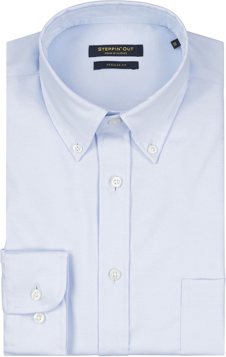 Steppin' Out Overhemd Twill Lichtblauw - Maat 3XL - Heren - Casual Shirt