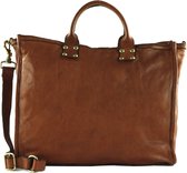 CAMPOMAGGI Leren Shopper Schoudertas Shopping Bag Cognac Terracotta