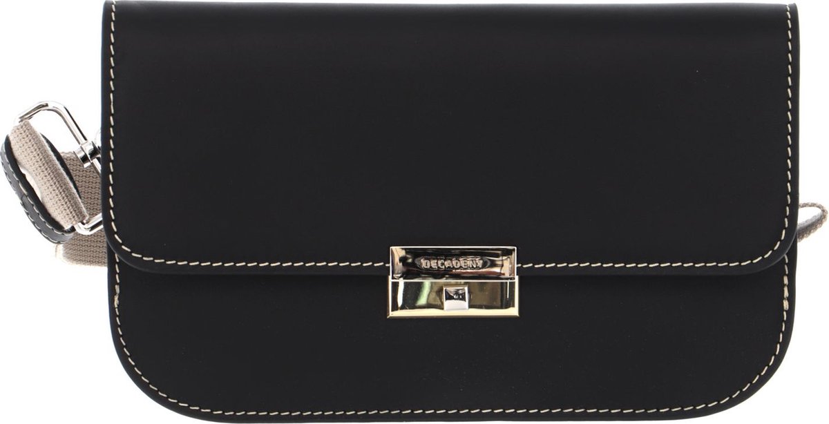 DECADENT Leren Schoudertas Koppeling Tara Belt Bag Nappa Black Zwart