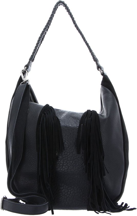 FREDsBRUDER Cuir Sac à épaule bandoulière Sac à épaule Frizzle Collection Frizzle Hobo Black Noir