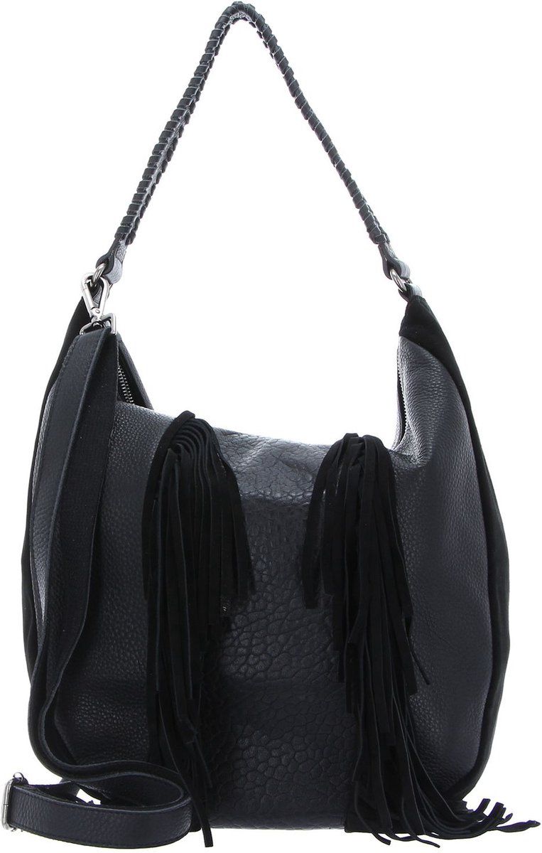 FREDsBRUDER Leren Schoudertas Frizzle Collection Frizzle Hobo Black Zwart