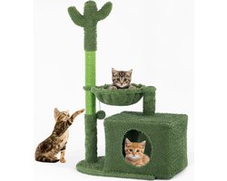 Ozocozy Krabpaal voor Katten - Kattenkrabpaal - H 102cm - Krabpalen - Cactus - Krabmeubel - Met Kattenspeeltje - Groen