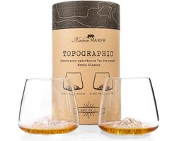 Alaskan Maker Topographic whisky glas 35cl set van 2 Mont Blanc + Mont Everest Image