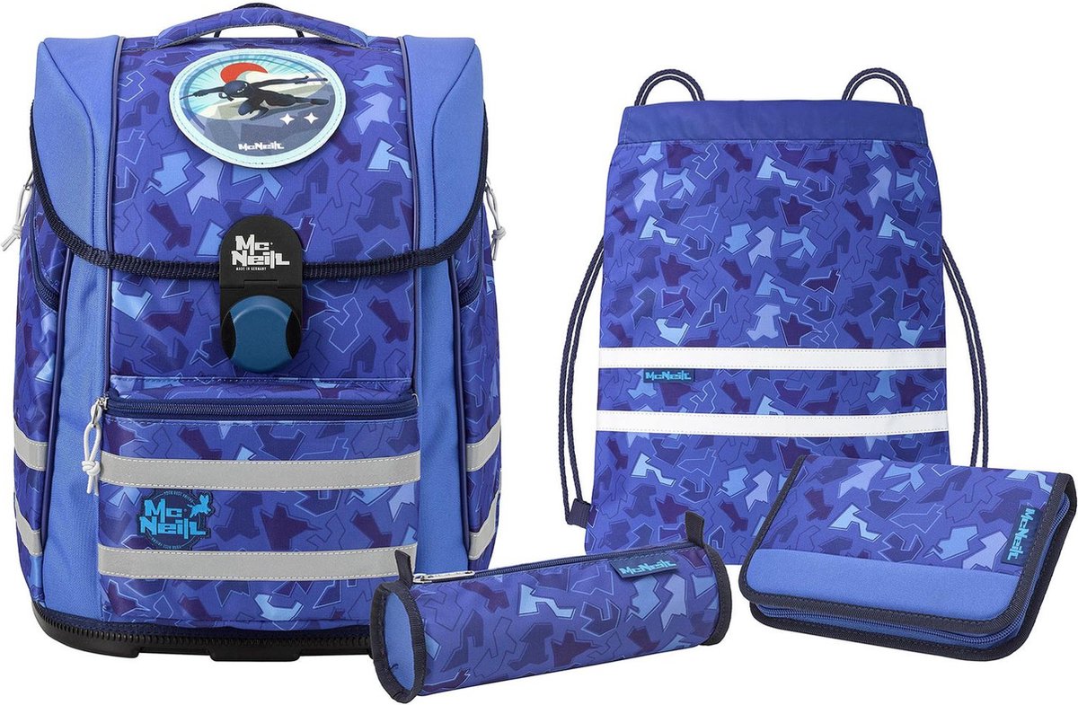 McNeill Schooltas Biggy Schoolbag Set 5-delig Puzzle Blauw