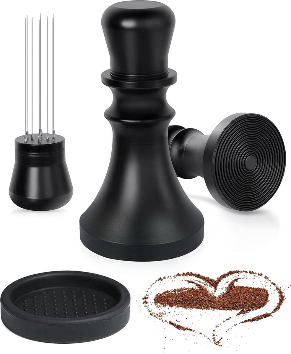 Espresso koffietamper 51 mm - manipulatie - Espresso 10 naalden 035 mm - Naalddispenser - Roerder - Koffiezetapparaat