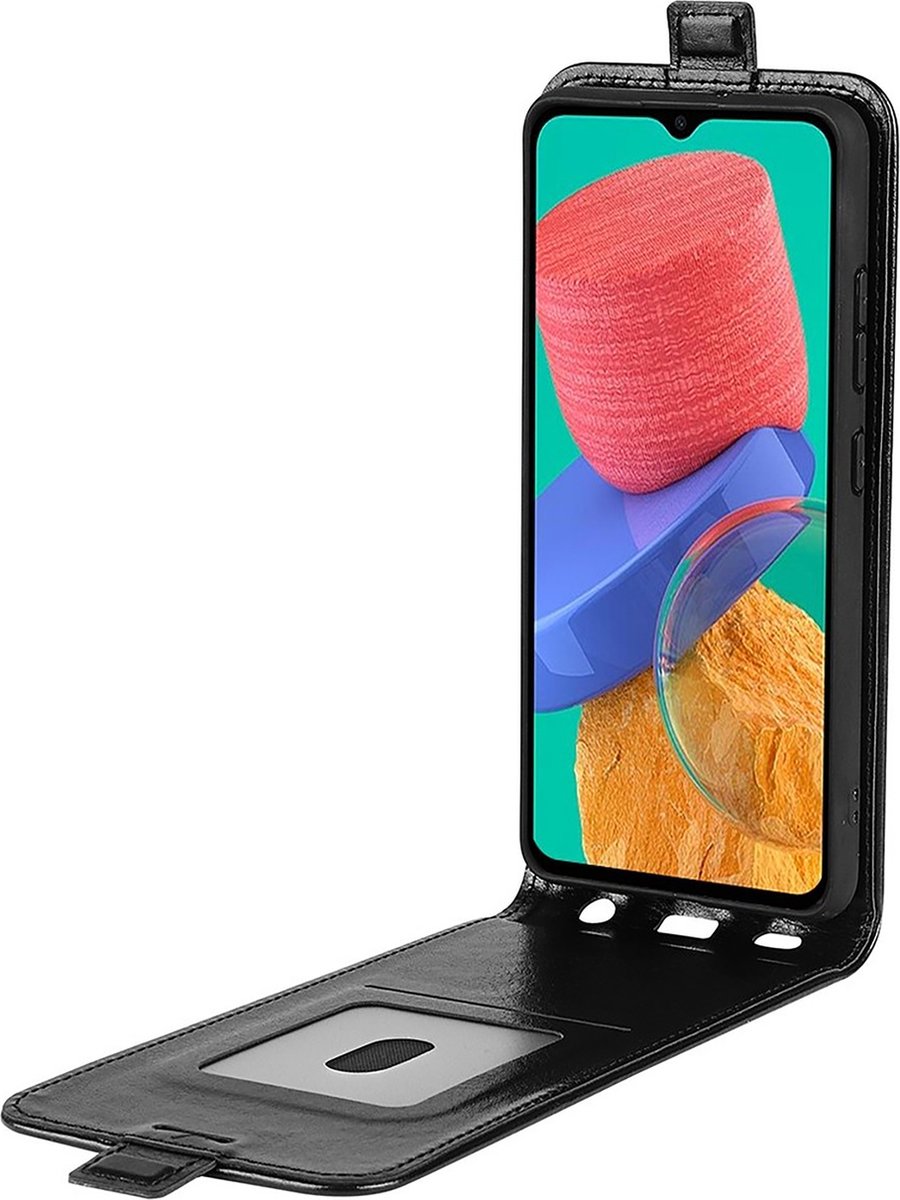Cazy hoesje geschikt voor Samsung Galaxy M33 - Flip Case met Pasjeshouder - Zwart