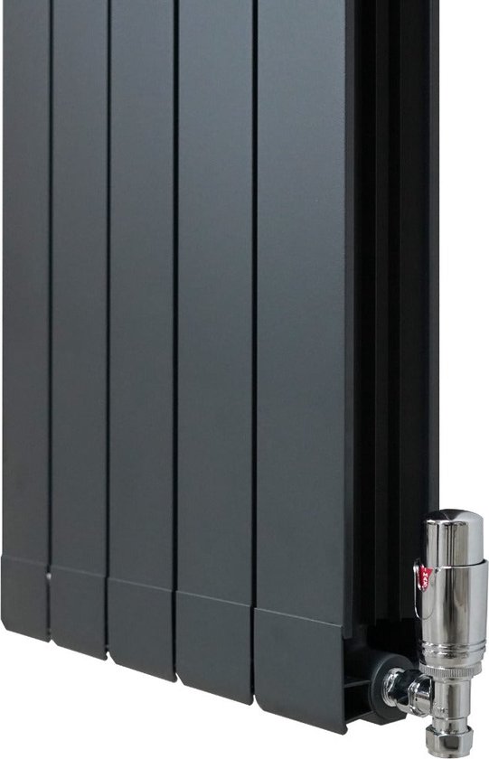 Aluminium Radiator & Kleppen - 1800mm x 315mm - Antraciet Grijs | bol
