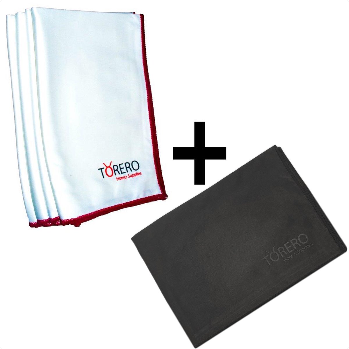 Goedkoopste Torero Horeca Nano Glasdoek - Schoonmaakdoeken - Poleerdoek - Wit en zwart - 2 Stuks - 70x50 cm
