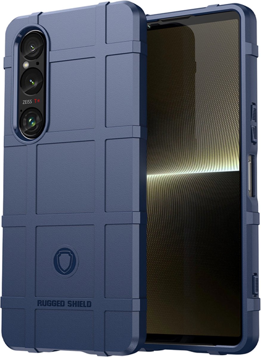 MobyDefend Hoesje - Geschikt voor Sony Xperia 1 VI - Rugged Shield TPU Backcover - Blauw