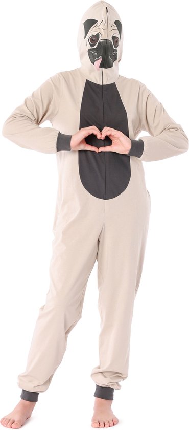Ladeheid Meisjes Overal slapen Pyjama - met Capuchon - Lange mouwen - Lange broek - Katoen - LA-LA40-233-PJ - Beige Mop - 170