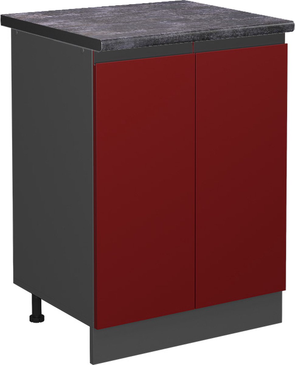 Vicco R-Line Keukenonderkast – 60 cm, WB Antraciet Rood Rood/Antraciet