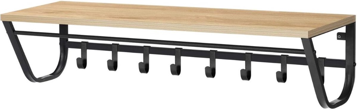 ApexArte® Wandkapstok met Hoedenplank - Kapstok - Wandplank - Licht Eik