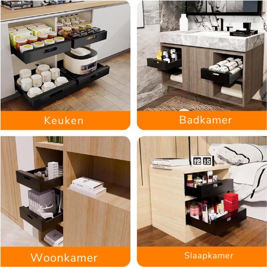 Uitbreidbare Uittrekbare Kastorganizer, Verstelbare Lijm, Geen Boor