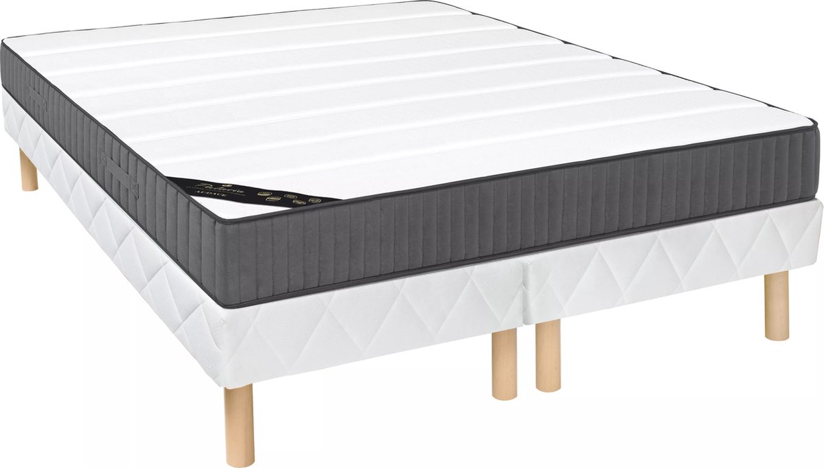 Vente-unique Bedbodem + hybride matras 180 x 200 cm pocketvering 7 zones en zeer veerkrachtig schuim dikte 26 cm - AUDACE van PALACIO