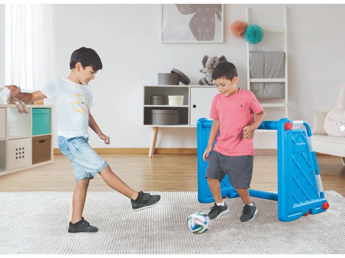 Dolu Voetbaldoel Blauw 100x75x55 cm - Duurzaam en Stabiel voor Binnen en Buiten, Geschikt voor Kinderen vanaf 3 Jaar