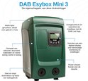 Donkergroene DAB Esybox Mini 3 drukverhoger met digitaal display, robuust en compact.