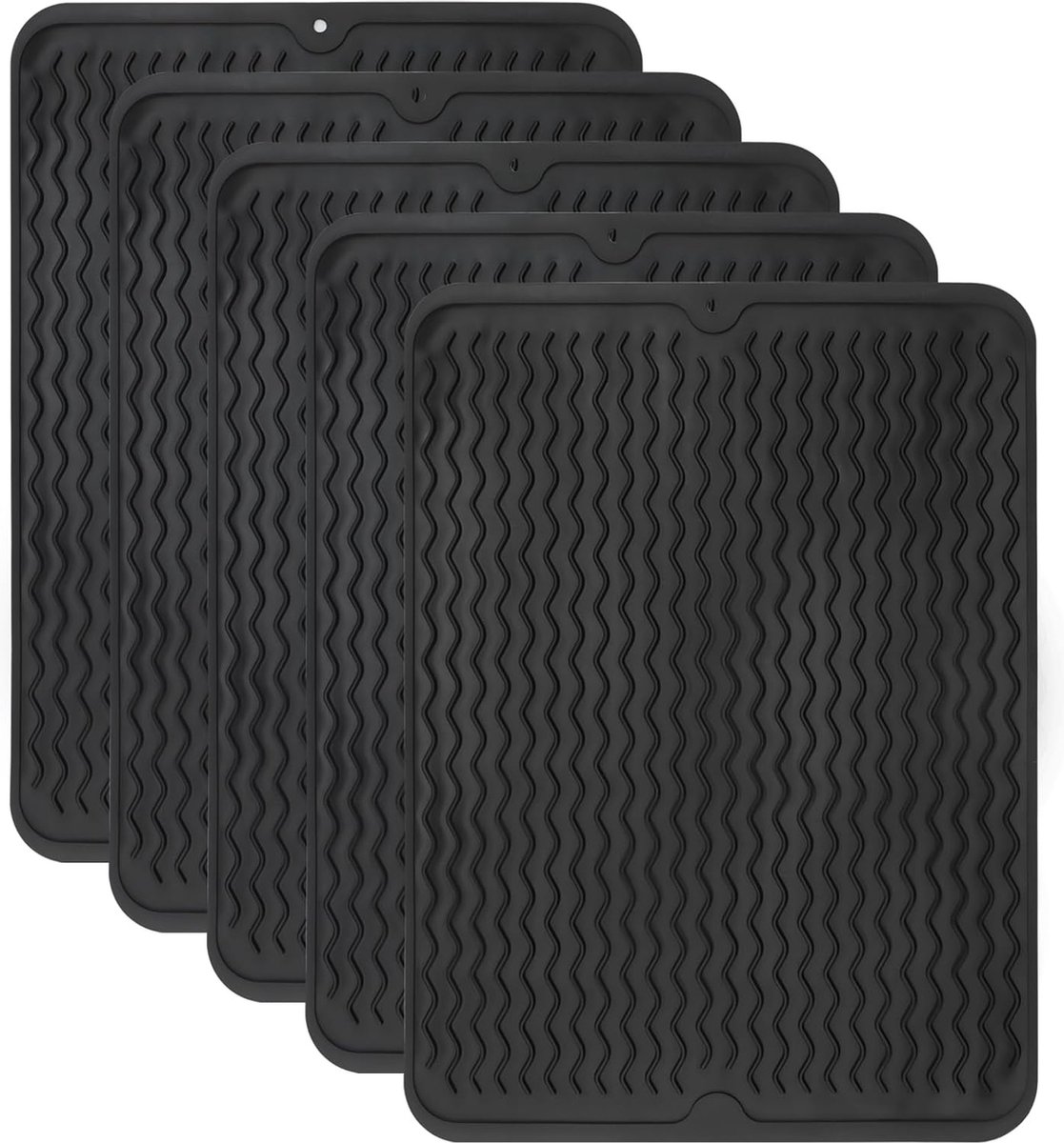 Goedkoopste Inovra ® Siliconen Droogmat Set van 5 voor Keukengebruik, Hittebestendig en Efficiënt Droogoppervlak