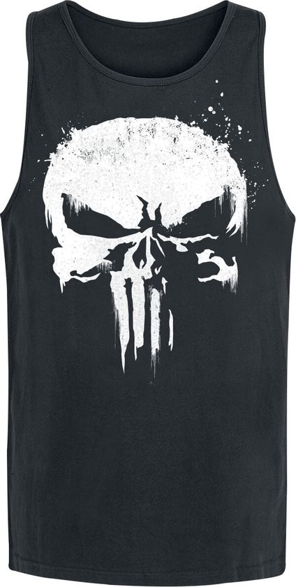 Débardeur avec logo tête de mort pulvérisé The Punisher noir M Katoen -