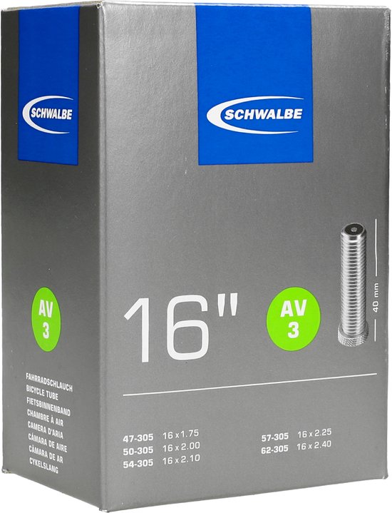 Schwalbe - Binnenband Fiets - Auto Ventiel - 40 mm - 16 x 1.75 - 2.50 van Schwalbe — afbeelding 4