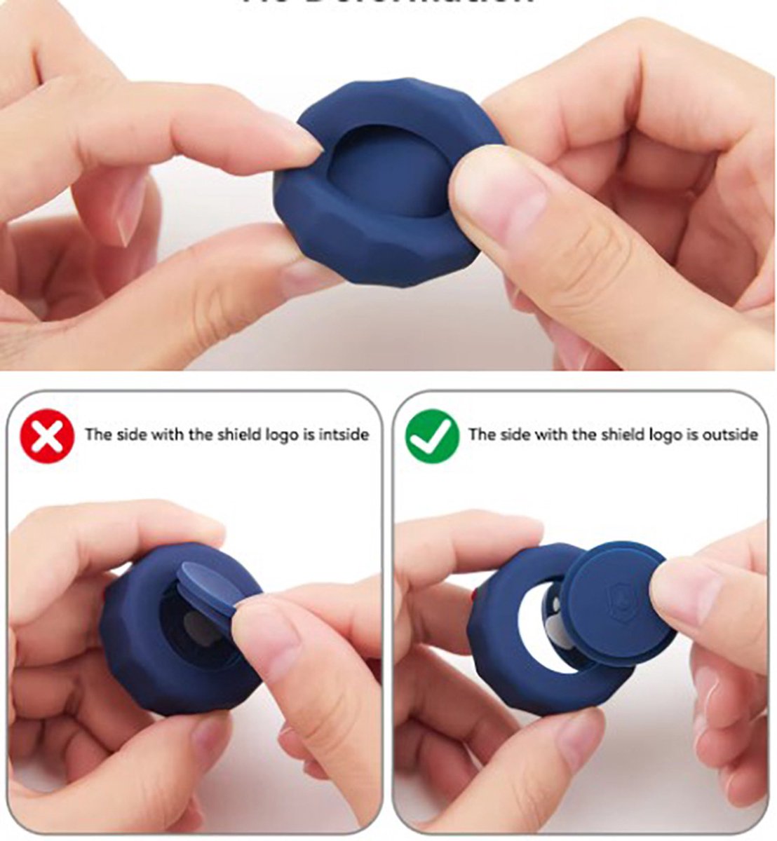 Actie4you® - Waterdichte Beschermhoes geschikt voor AirTag - Geschikt voor Apple Tracker – Hoes geschikt voor Apple Airtag - Schokbestendig - UV-bestendig - Stootbestendig – Met Plakstrip - Blauw