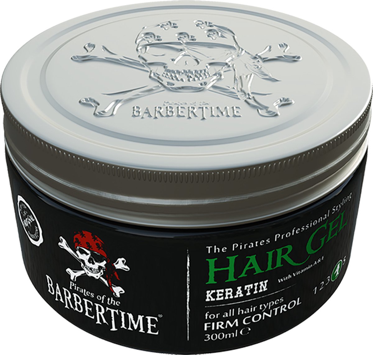 Pirates of The Barbertime - Hair Gel Keratin - Firm Hold 4 - 300 ml