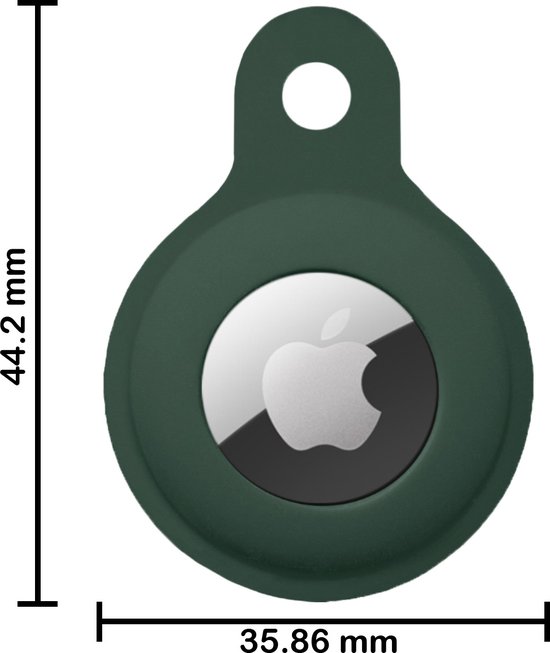 Étui adapté pour étui porte-clés Apple AirTag Pendentif en Siliconen - Étui adapté pour étui porte-clés pendentif Apple AirTag - Vert foncé - 4 PACK