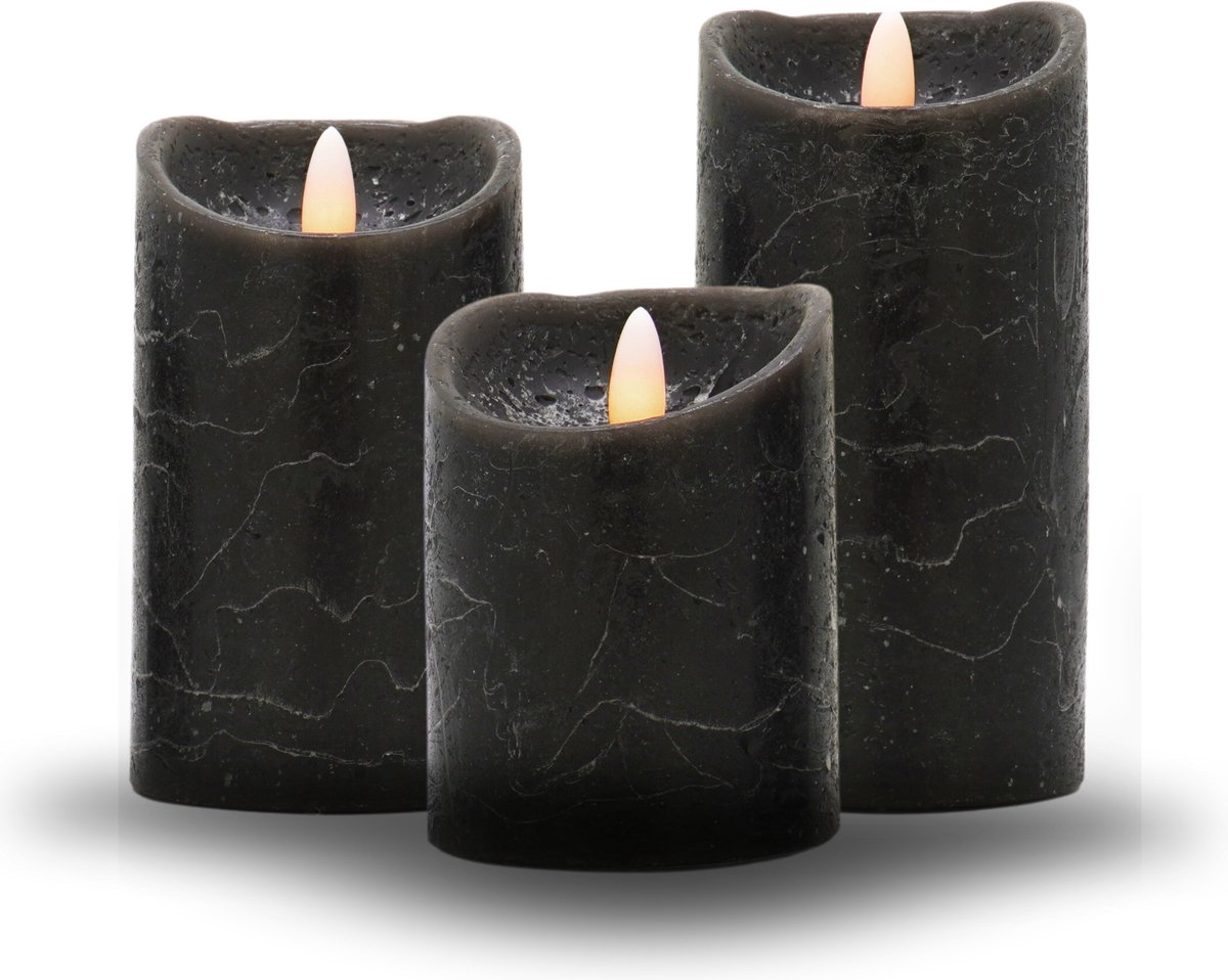 Ozocozy - LED Kaarsen - Zwart - Led Kaarsen met Bewegende Vlam - Kaarsen op Batterijen - Veilig & Duurzaam - Realistische Kaarsen - Kerstverlichting - Halloween - Wax - Cadeau