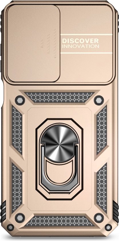 Coverup Ring Kickstand Back Cover avec Shield De Caméra Adapté À La Coque Samsung Galaxy A35 - Or