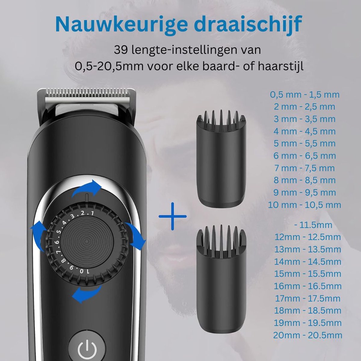 White-label Bodygroomer Scheerapparaat voor Mannen - Zwart - afbeelding 2