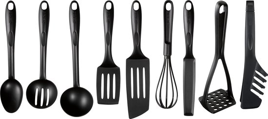 Tefal Bienvenue - Spatelset - 9-delig - Zwart - Hittebestendig - Vaatwasserbestendig