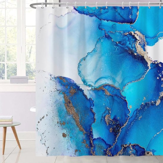 Bruin goud marmeren douchegordijn moderne luxe badkamer gordijn gradiënt bruin douchegordijnen waterdichte stof douchegordijn sneldrogend b 94 x 182in