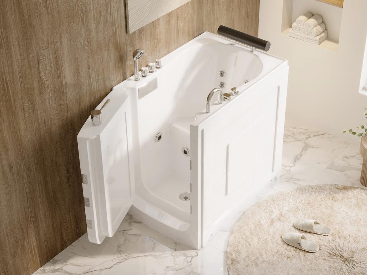 Vente-unique Massagebad met deurtje - 1 zitplaats - 220 liter - 101,5 x 69 x 99 cm - BARUVA L 101.5 cm x H 99 cm x D 69 cm