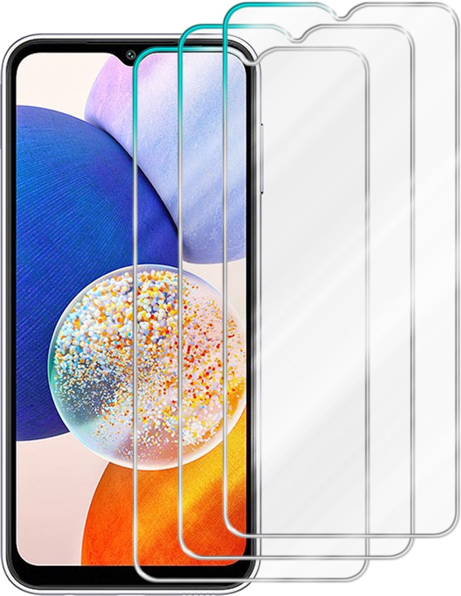Cadorabo 3x Screenprotector geschikt voor Samsung A14 4G / 5G / M14 - Beschermende Pantser Film in - Getemperd (Tempered) Display beschermend glas in 9H hardheid met 3D Touch