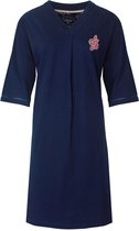Tenderness Dames Nachthemd - Katoen - 3/4 Mouw - Navy Blauw - Maat 3XL
