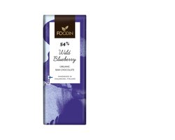 Biologische Rauwe Chocolade 54% met Wilde Bosbessen x 3-Foodin