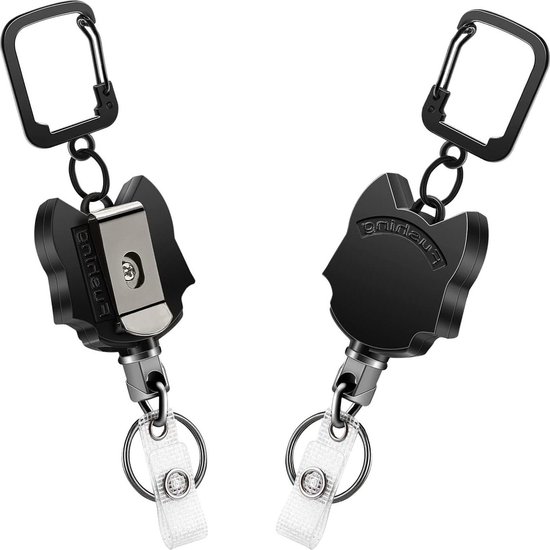 Set Van 2 Zware Intrekbare Badgehouders Met Karabijnhaak Haspelclip En Verticale Stijl Duidelijke Id Kaarthouders 60 Cm Dik Kevlar Trekkoord 1011951961