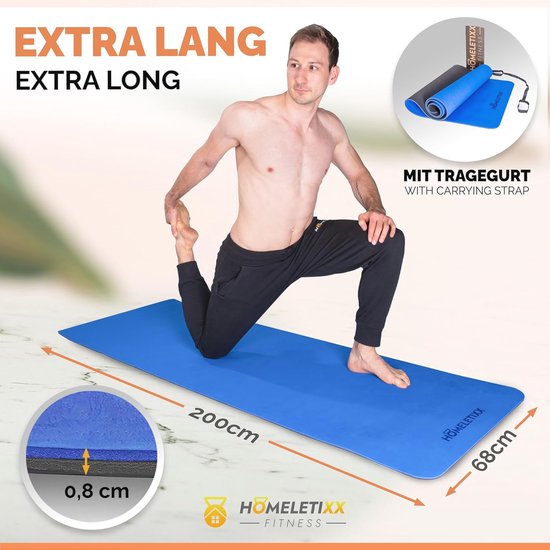Grote Antislip Sportmat voor Thuis Gym - 200 cm, Hypoallergeen en Duurzaam — afbeelding 3