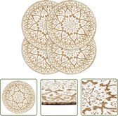 The Living Store Napperons Jute - Wit 38 cm Handgemaakt - Set de 4