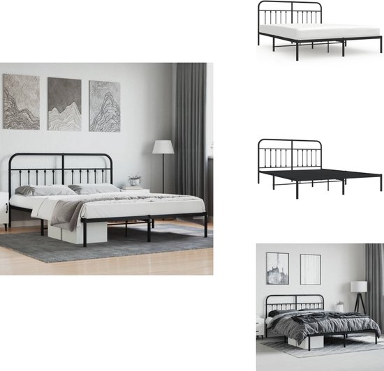 Justin - Tweepersoonsbed - Metaal zwart - 180x200 cm Justin - Tweepersoonsbed - Metaal zwart - 180x200 cm