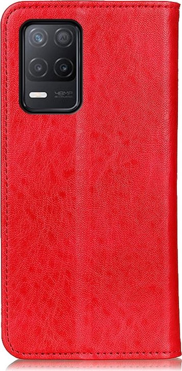 Mobigear Telefoonhoesje geschikt voor Realme Narzo 30 5G‎ Hoesje | Mobigear Classic Elegance Bookcase Portemonnee | Pasjeshouder voor 2 Pasjes | Telefoonhoesje voor Pinpas / OV Kaart / Rijbewijs - Rood