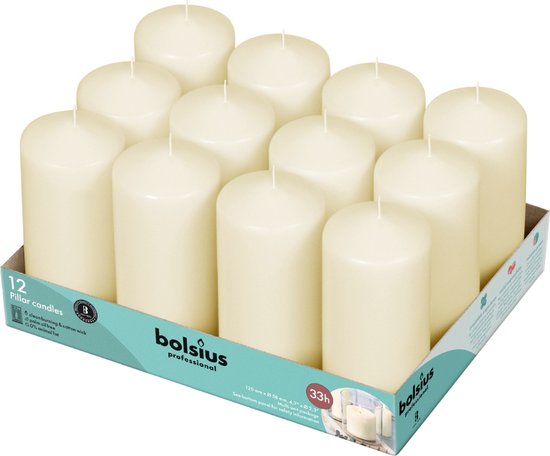 Bolsius Professional Rustieke Stompkaars 190/68 Lemon (6 stuks) | Kaarsen Plus