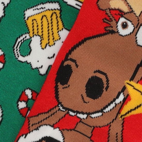 BISOUSOX 6 Paar Kerst Sokken Dames Katoenen Grappige Sokken Dames Heren Kerstcadeau Kerstman Sok Kerstcadeau voor Dames Meisjes Christmas Socks 36-40