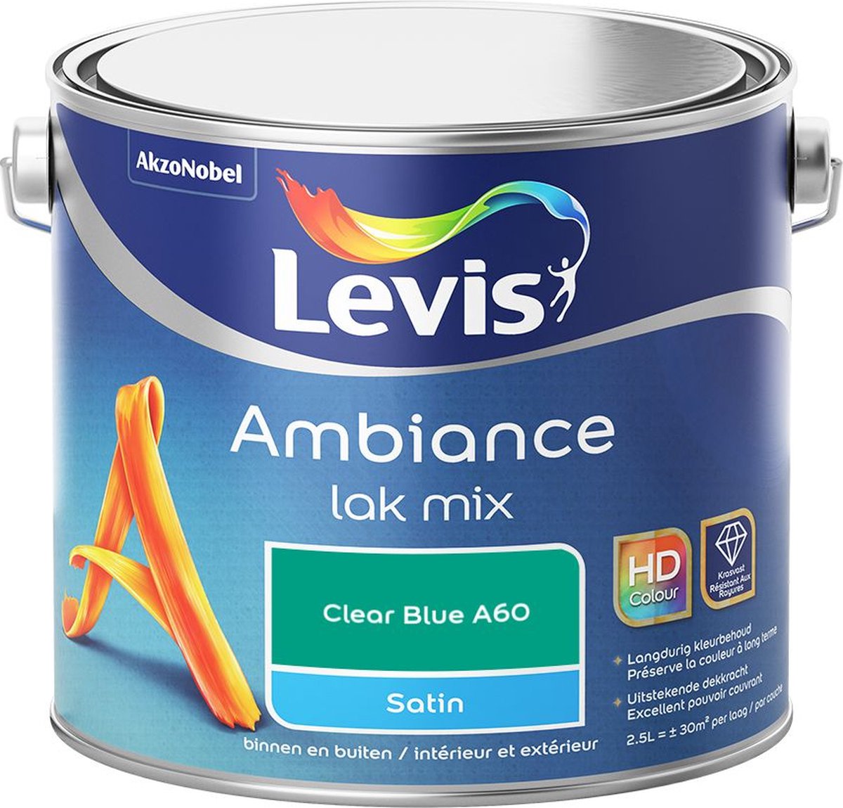 Levis - Ambiance Lak Satin Mix - Clear Blue A60 - Mengverf - 2,5 L