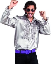 "Zilver disco overhemd voor heren  - Verkleedkleding - Medium"