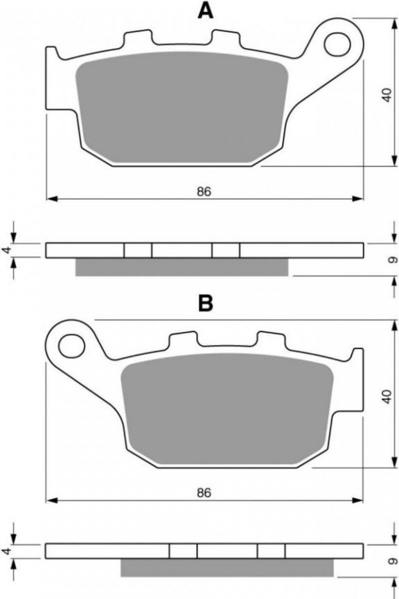 goud fren remblokje voor motor honda 250 cbr 1990 tot 1992 arg / rrl/rrn/rrr mc22 nieuw
