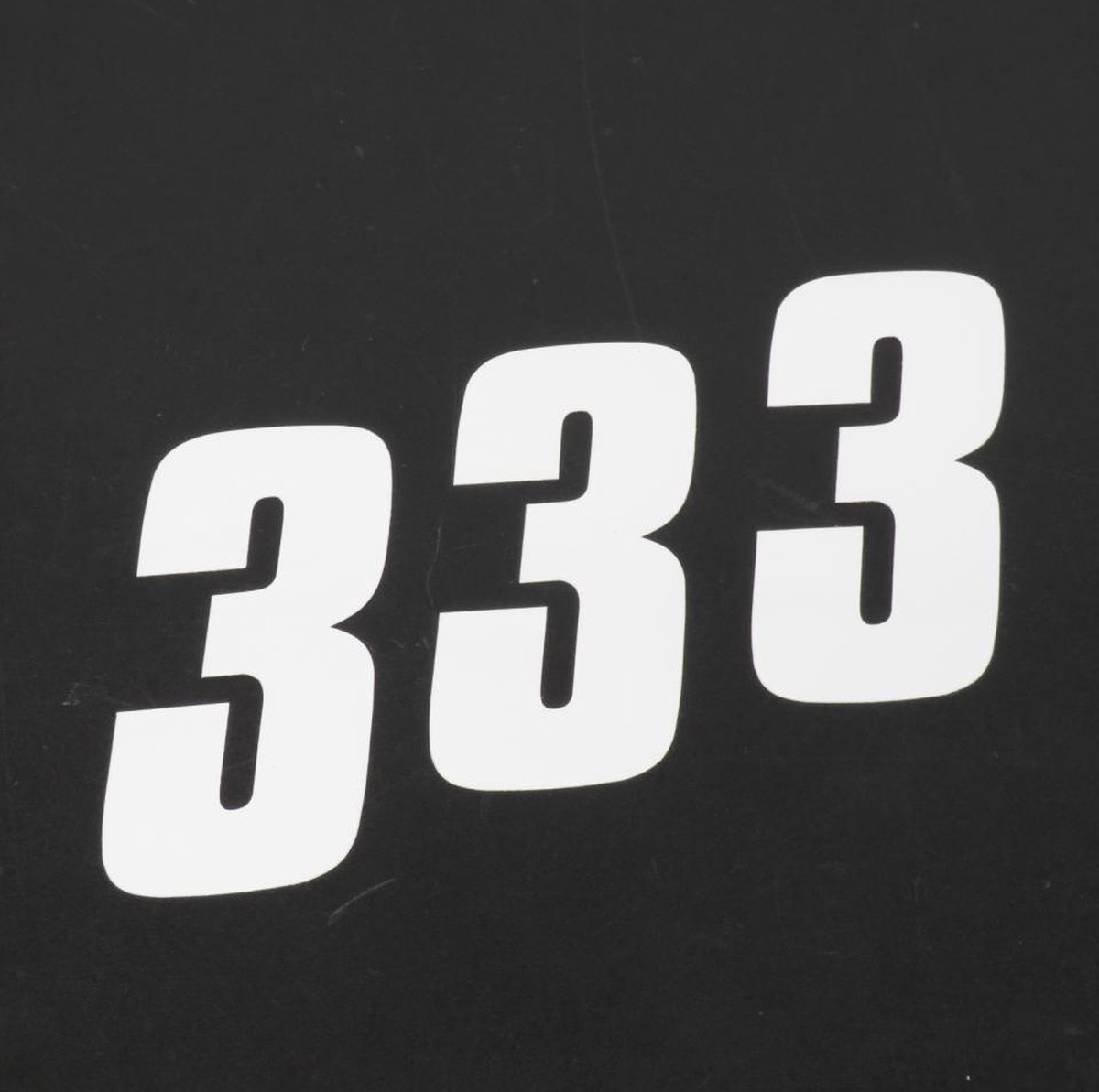 3 sticker autocollant numéro de course trois 3 blanc Blackbird 100x50 pour moto cross